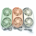 Portable rechargeable USB air cooling dual fan for desk with Aromatherapy repellent pad